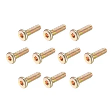 M6x20mm Furniture Screw Hex Socket Machine Screws Zinc Plated Full Thread 10Pcs