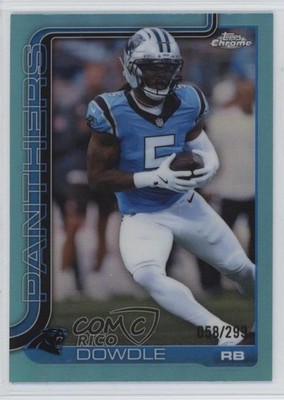 2025 Topps Chrome Teal Refractor 58/299 Rico Dowdle #43 1v1d