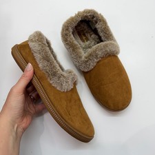 Skechers Cozy Campfire Slippers 8.5 Brown Slip On Faux Fur Lining Cozy