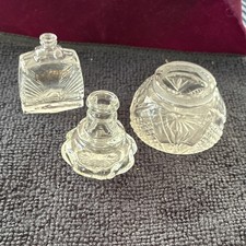 Lot of 3 Vintage Glass Perfume Bottles & Vani...