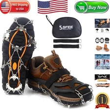 High-Quality Ice Cleats with 19 Stainless Steel Spikes – A Must-Have for Winter