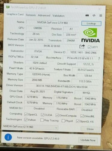 EVGA Nvidia GeForce GTX 960 ACX 2GB DDR5 Gaming Graphic Card GPU HDMI PCI-E #D4F - Picture 3 of 8