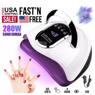 UV LED  Lamp 280W Dryer Gel Polish Light Manicure Salon Curing SUN X10 Max