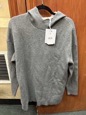 Dior J’Adior Gray Cashmere Women’s Size 36/4 Small Hooded Pullover  Sweater