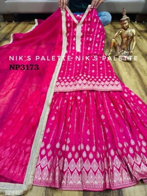 Pink Sharara Dress Bridesmaid Dress Indian Dress | eBay