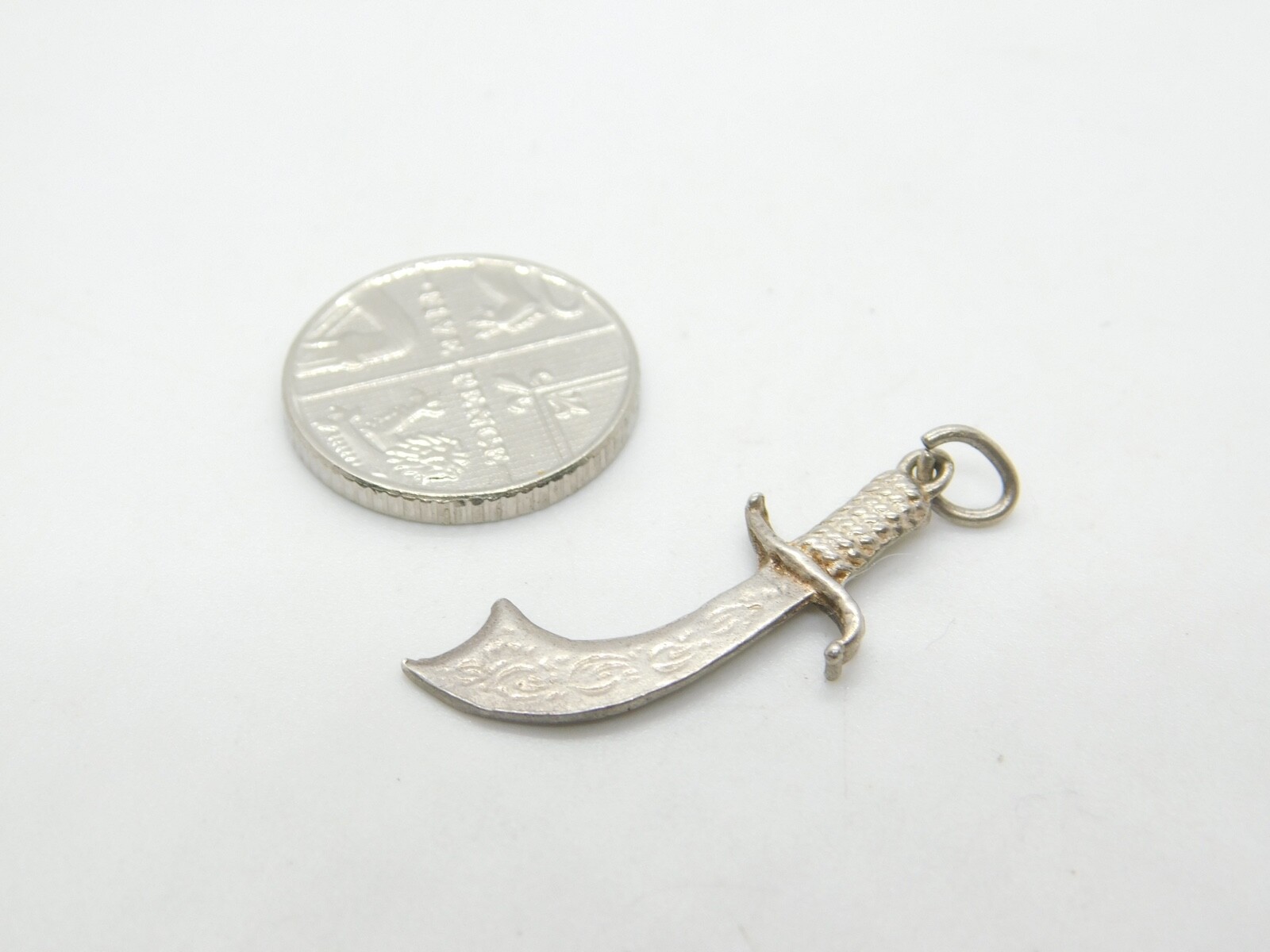 Sterling Silver Eastern Scimitar Sword Style Char… - image 4