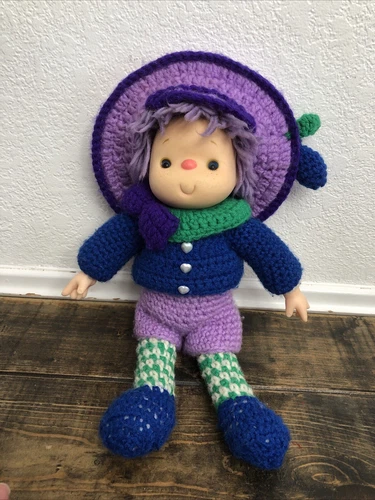Vintage Ice Cream Face Doll Crochet With Purple Hair