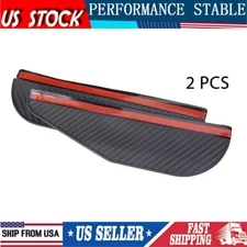 Real Carbon Look Black Mirror Rain Visor Guard For Car Auto Accessories  2Pcs
