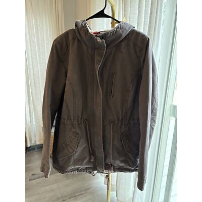 Divided H&M Gray Full Zip Women's Sherpa Hooded Parka Jacket 12