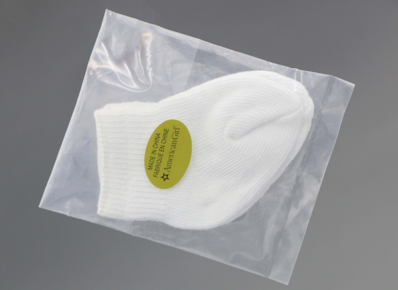 American Girl a pair of white socks Cotton for 18'' doll