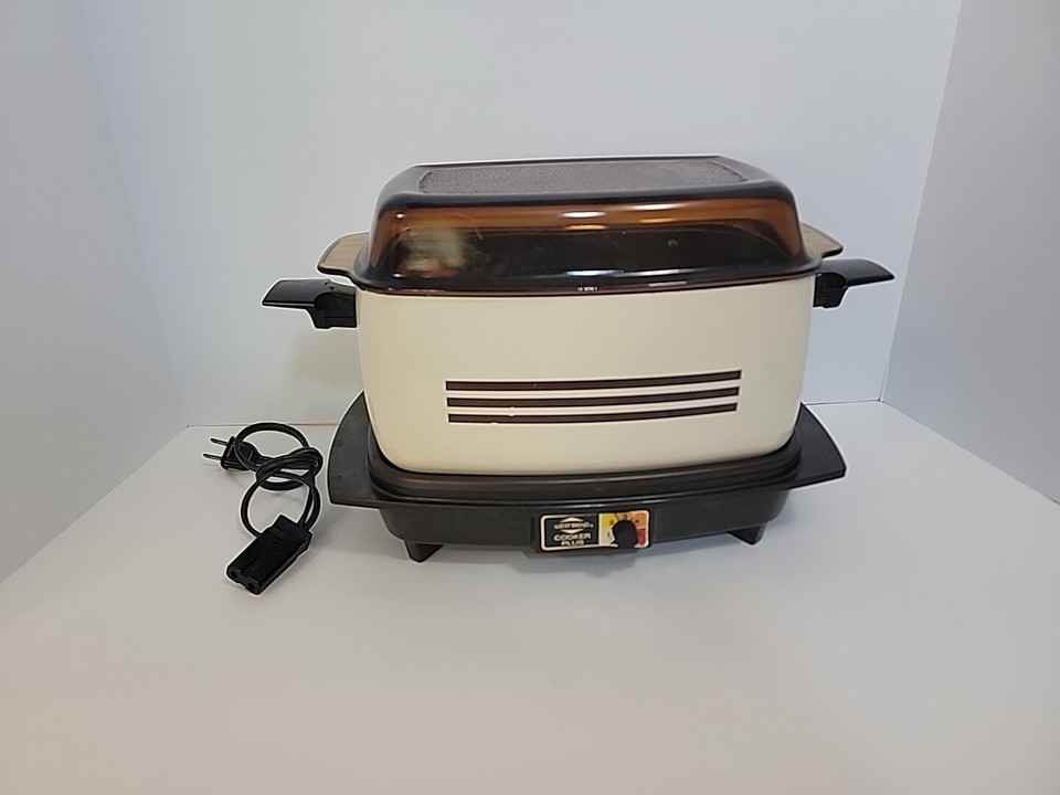 Vintage West Bend Slow Multi Cooker Griddle Grill W/ Lid 4 QT 5275