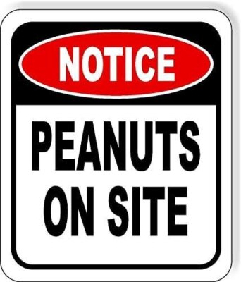 Notice PEANUTS ON SITE Aluminum Composite Outdoor Sign 8.5" x10" | eBay