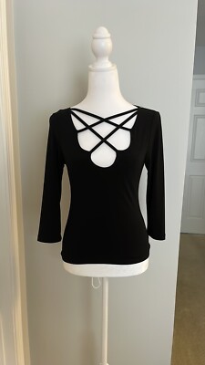 MOA MOA BLACK QUARTER SLEEVE SHIRT. SIZE M