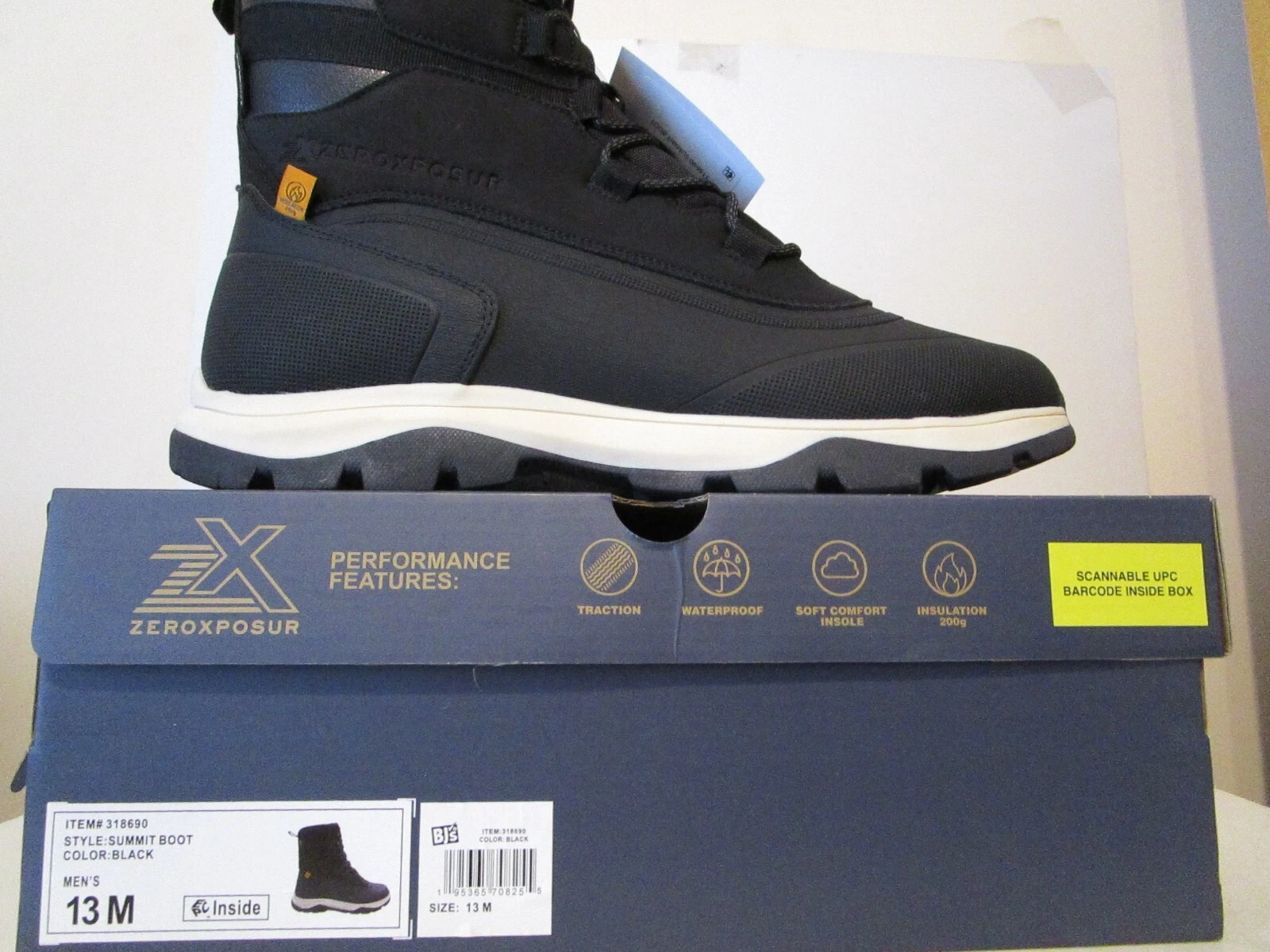 ZeroXposur Summit Mens Waterproof Snow Boots Black Size 13
Opens in a new window or tab