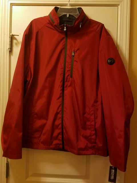michael kors parka mens red