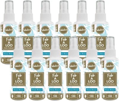MY FABULOSA LTD Fabulosa Fab-A-Loo Odour Remover, Compact Toilet Air Freshener Perfume Spray, 12