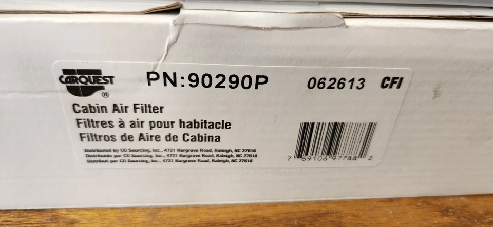 FILTRO DE AIRE DE CABINA CARQUEST PREMIUM 90290P PARA LEXUS GS300 LS430 SC430 GS430 Foto 3 de 3