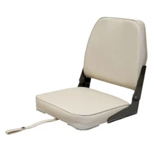 Attwood Boat Folding Fishing Seat 98395WH | White Low Back