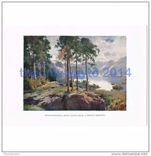 Derwentwater from Castle Head, Cumbria, England, Book Illustration (Print), 1925