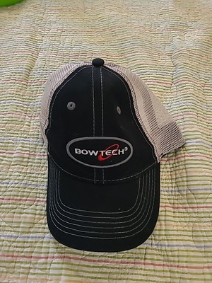 Bowtech Archery Baseball Hat Cap Black White Hunting Mesh Back Strap Back