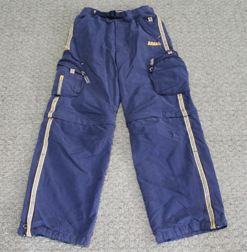 Y2K AMAX 08 Blue Cargo Convertible Zippered Belted Pants Youth Medium 10/12