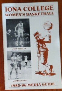 1985-86 IONA COLLEGE GAELS WOMEN'S BASKETBALL MEDIA GUIDE - JOAN STANLEY COVER