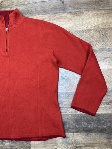 Eddie Bauer gerippter Damenpullover mit 1/4 Reißverschluss Größe XL 100 % Baumwolle gebraucht - Bild 3 von 16