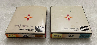 HOYA 49.0s Color Film Filters 81A(Flash) & Type D 82A(Morn and Eve) Set of Two!