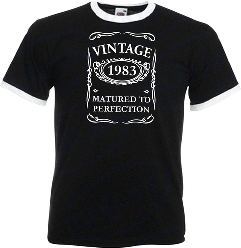 42nd Birthday Gifts Presents Year 1983 Mens Ringer Vintage T-Shirt Matured To - Picture 1 of 2