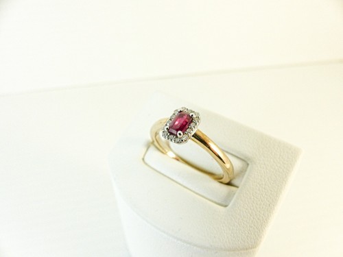 9ct Gold Ruby Diamond Ring Cluster NEW Hallmarked Size M 1/2 with gift box - Picture 3 of 14