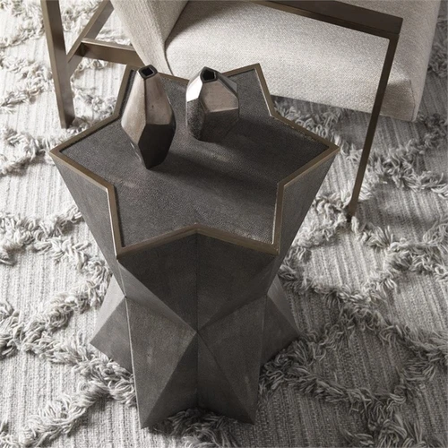 Uttermost Capella Polyurethane & MDF Accent Table in Charcoal Gray - Picture 6 of 7