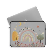 Sunshine and Rainbows Laptop Sleeve in Light Grey