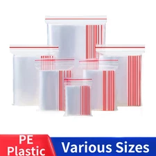 Grip Seal Bags Self Resealable Clear Polythene Poly Plastic Zip Lock All Sizes