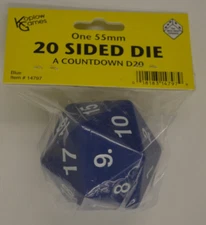 Koplow Games 55mm Spindown 20 Sided Die D20 #14797 - BLUE