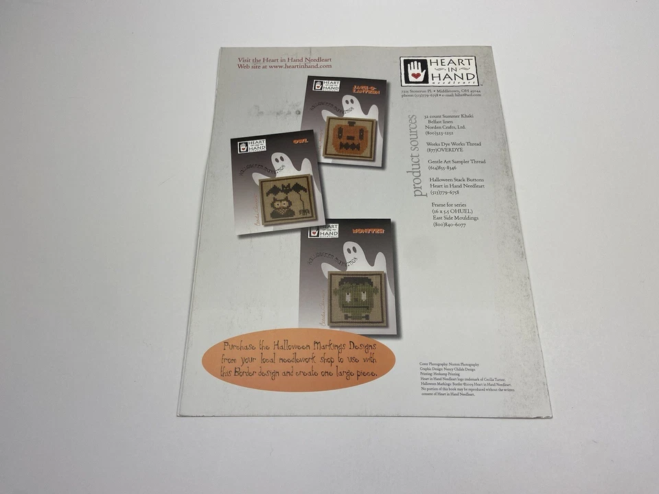 Heart In Hand Halloween Mornings Border Counted Cross Stitch Pattern 8P - Image 3 of 4