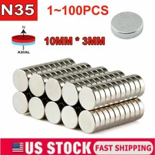1~100pcs Super Strong Round Disc 10 x 3mm Magnets Rare Earth Neodymium N35 Lots