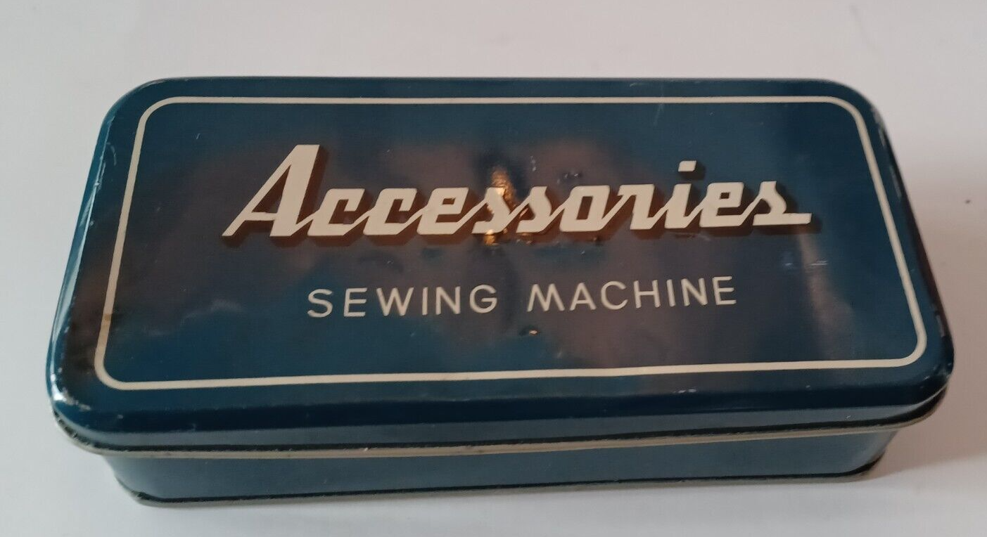 Vintage 1950’s Sewing Machine Accessories Tin Box Green W Bulb and Oil Dispenser
