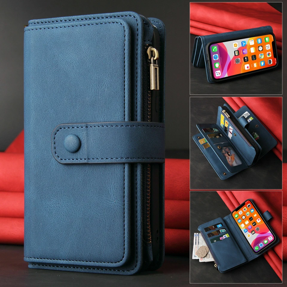 Zipper Leather Wallet Phone Case For OnePlus Nord N10 N100 N200 CE 5G 9 10T N20 - Image 2 of 4