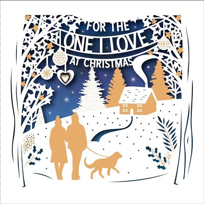 The One I Love 3D ausgeschnitten foliert verziert Weihnachtskarte
