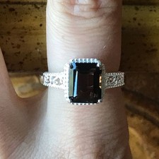 Natural Smoky Quartz Sterling Silver Ring Size 8