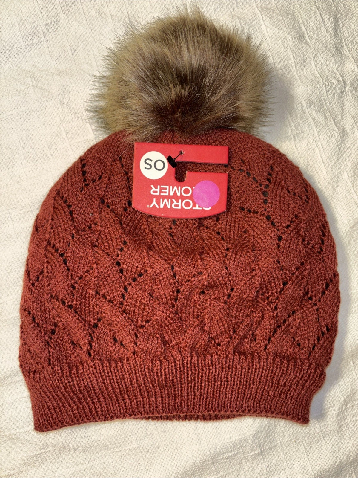 Stormy Kromer OS Women’s Pom Beanie Burgandy With Fleece Lined NWT