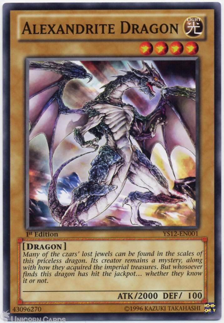 YS12-EN001 Alexandrite Dragon 1st Edition Mint YuGiOh Card
