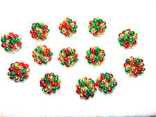 Bakers Dozen Beaded Ball Christmas Ornaments Vintage  H