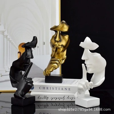 Denkerfigur, Skulptur der Stille Resin Figuren Retro