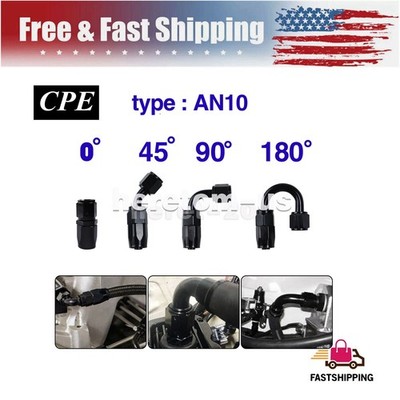 Black Swivel HoseEnd Fitting Adaptor 10AN 0+45+90+180Degree for CPE Braided Hose