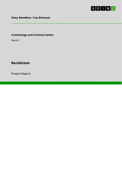 Recidivism Stacy Ramdhan (U. A.) Taschenbuch Criminology And Criminal Justice-image