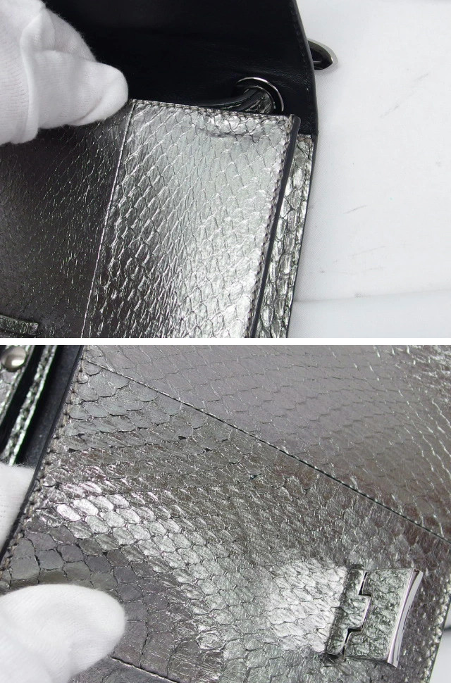 Y1203 Jimmy Choo Python Embossed Mini Shoulder Ba… - image 8