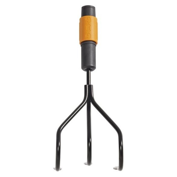 Fiskars QuikFit 1000680 - Coltivatore Manuale in Metallo Nero e Arancione 305 mm