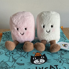 Jellycat Amuseables Pink and White Marshmallows Brand New w/Tags+Dust Bag