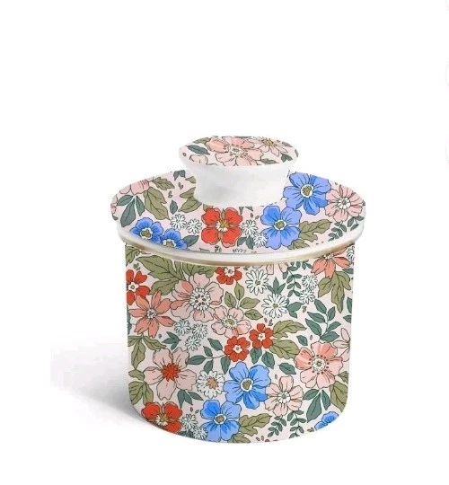 J WEST ~ Ceramic Butter Dish ~ Floral Bell Shaped ~ French Butter Keeper
Opens in a new window or ta